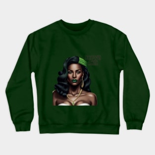 Brown Skin Green Head Band Beauty Crewneck Sweatshirt